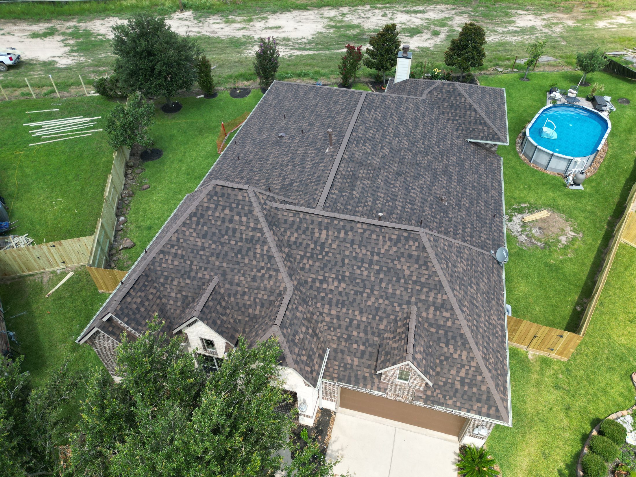Completed Garvin Exteriors roof in the Houston area