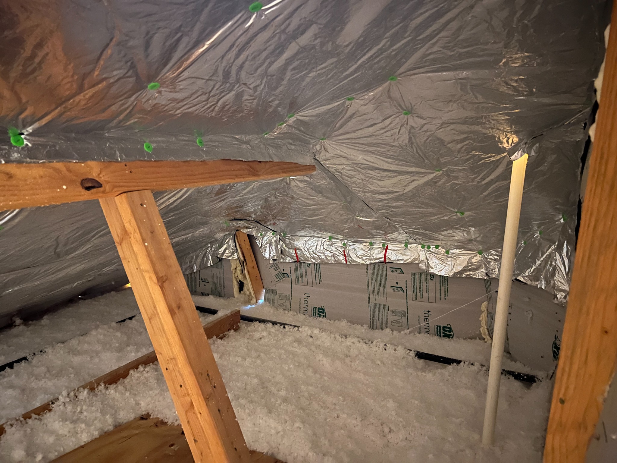 Completed radiant barrier installation