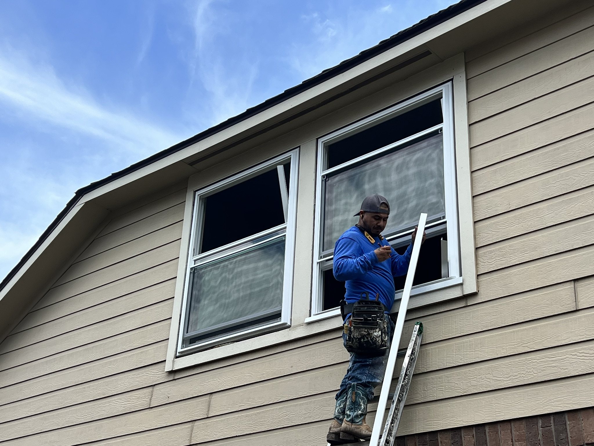 Exterior replacement window installation